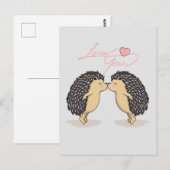 Briefkaart van Lovely Kissing Hedégs (Voorkant / Achterkant)
