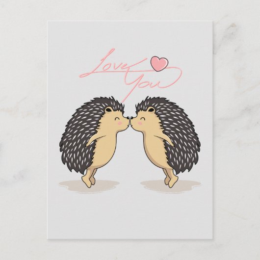 Briefkaart van Lovely Kissing Hedégs (Voorkant)
