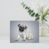 Briefkaart van Lovely Pug (Staand voorkant)
