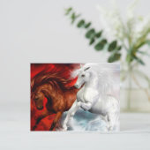 briefkaart van lucht - en brandpaarden (Staand voorkant)