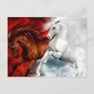 briefkaart van lucht - en brandpaarden