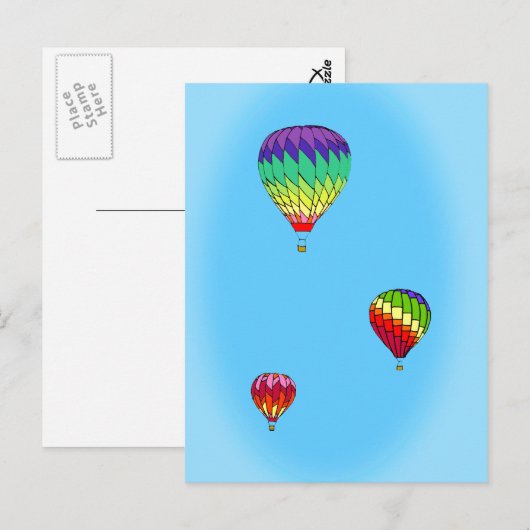 Briefkaart van luchtballonvaarders (Voorkant / Achterkant)