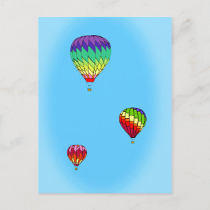 Briefkaart van luchtballonvaarders