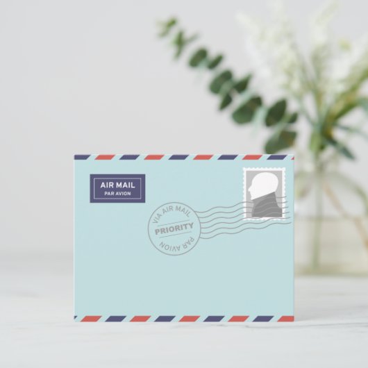 Briefkaart van luchtpost (Staand voorkant)