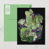 Briefkaart van Luna Moth Fairy Horse (Voorkant / Achterkant)