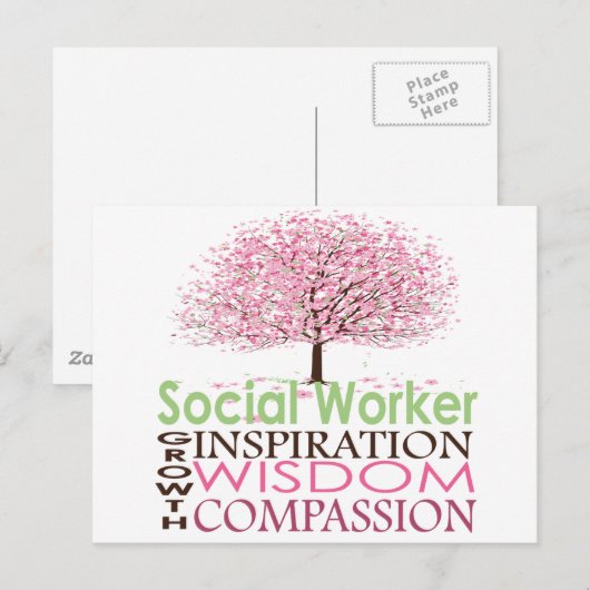 Briefkaart van maatschappelijk werkers (Voorkant / Achterkant)