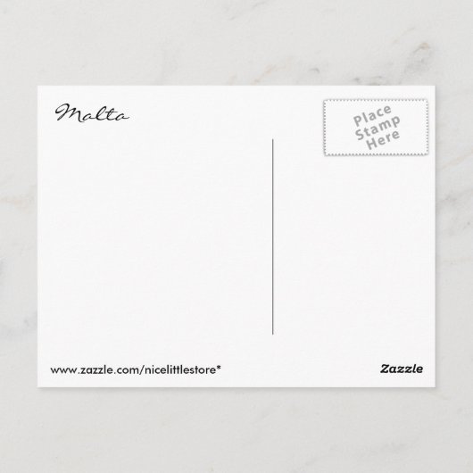 Briefkaart van Malta (Achterkant)