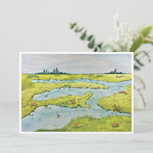 Briefkaart van Marsh (Staand voorkant)