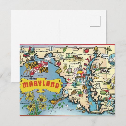  Briefkaart van Maryland (Voorkant / Achterkant)
