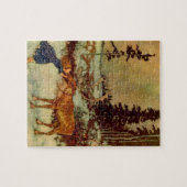 Briefkaart van meisjes en rendieren legpuzzel (Horizontaal)