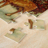 Briefkaart van meisjes en rendieren legpuzzel (Zijkant)