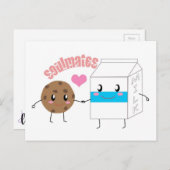 Briefkaart van melk en koekjes (Voorkant / Achterkant)