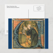 Briefkaart van middeleeuwse geborste wijn (Voorkant / Achterkant)