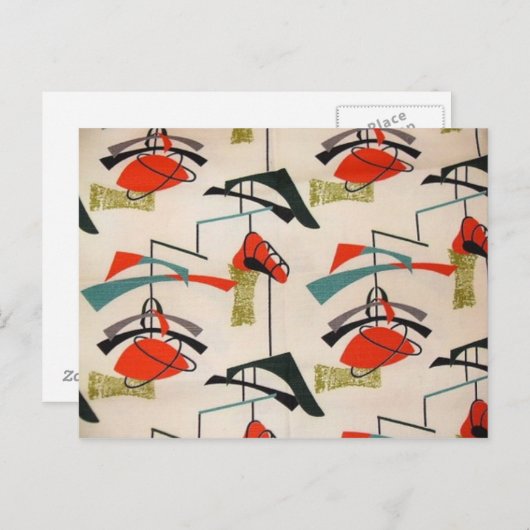 Briefkaart van middeleeuwse moderne atoomstructuur (Voorkant / Achterkant)