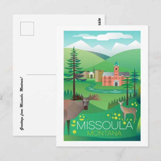 Briefkaart van Missoula, Montana (Voorkant / Achterkant)