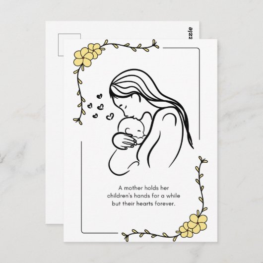 Briefkaart van moederliefdesofferte (Voorkant / Achterkant)