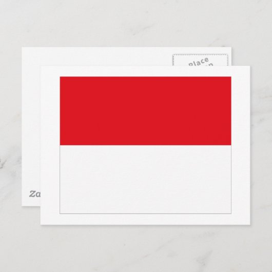 Briefkaart van Monaco-vlag (Voorkant / Achterkant)