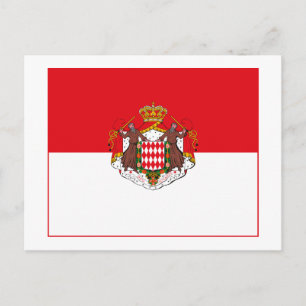 Briefkaart van Monaco-vlag met (lichte) COA-vlag