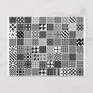 Briefkaart van monochrome geometrische patronen