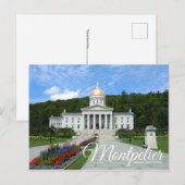 Briefkaart van Montpelier Vermont State House (Voorkant / Achterkant)