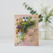 Briefkaart van mooie bessen en blauwe vogels