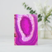 Briefkaart van mooie Roze Agate (Staand voorkant)