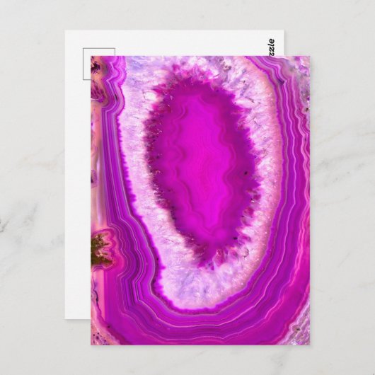 Briefkaart van mooie Roze Agate (Voorkant / Achterkant)