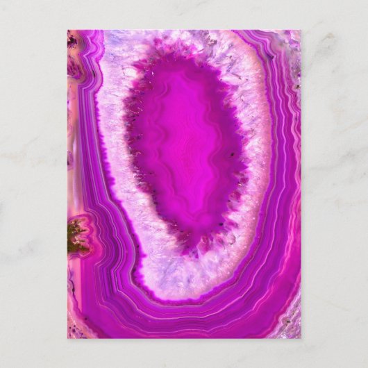 Briefkaart van mooie Roze Agate (Voorkant)