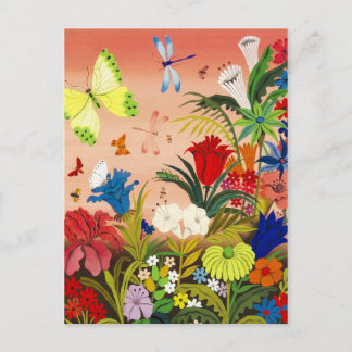 Briefkaart van mooie tuin