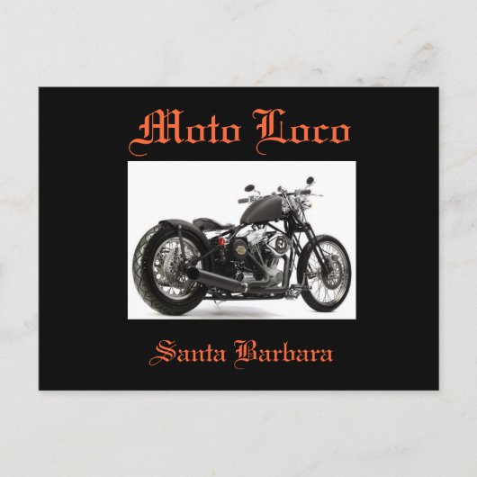 Briefkaart van Moto Loco Santa Barbara" (Voorkant)