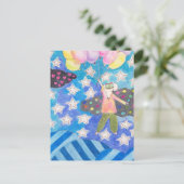 Briefkaart van muis en ballon (Staand voorkant)