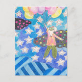 Briefkaart van muis en ballon (Voorkant)