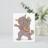 Briefkaart van muziekkatten (Staand voorkant)