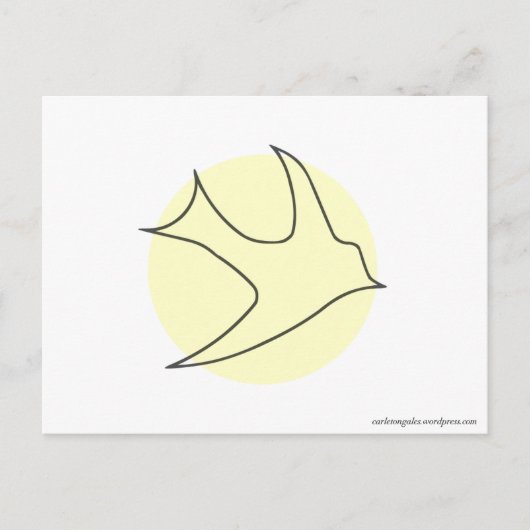 Briefkaart van nachtingales (geel) (Voorkant)