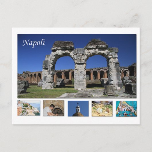 Briefkaart van Napels, Italië (Voorkant)