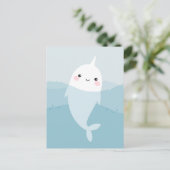 Briefkaart van Narwhal en golven (Staand voorkant)