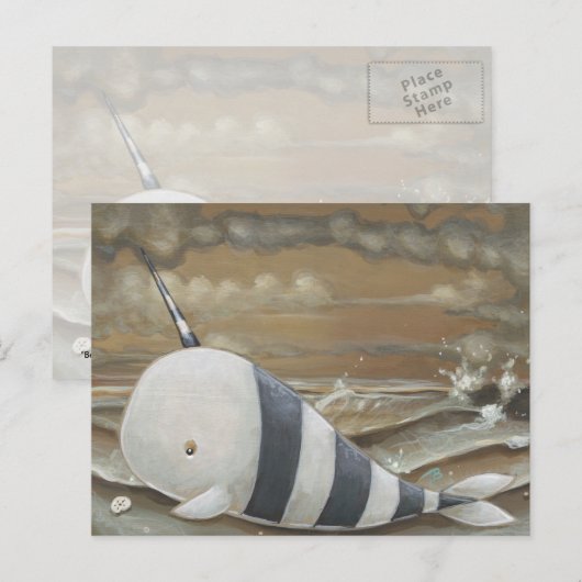 Briefkaart van Narwhal-fantasie (Voorkant / Achterkant)