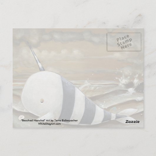 Briefkaart van Narwhal-fantasie (Achterkant)