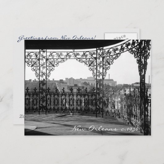  Briefkaart van New Orleans (Voorkant / Achterkant)