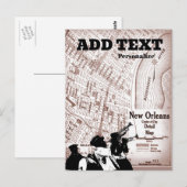  Briefkaart van New Orleans Map (Voorkant / Achterkant)