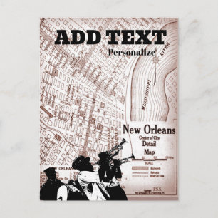  Briefkaart van New Orleans Map