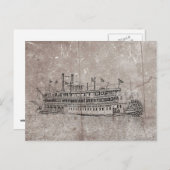 Briefkaart van New Orleans Stern Wheeler (Voorkant / Achterkant)