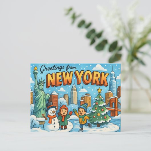 BRIEFKAART VAN NEW YORK (Staand voorkant)