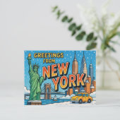 BRIEFKAART VAN NEW YORK (Staand voorkant)