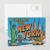 BRIEFKAART VAN NEW YORK (Voorkant / Achterkant)