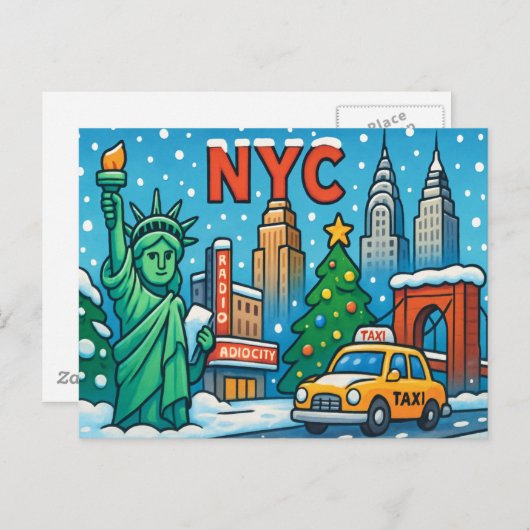 BRIEFKAART VAN NEW YORK (Voorkant / Achterkant)