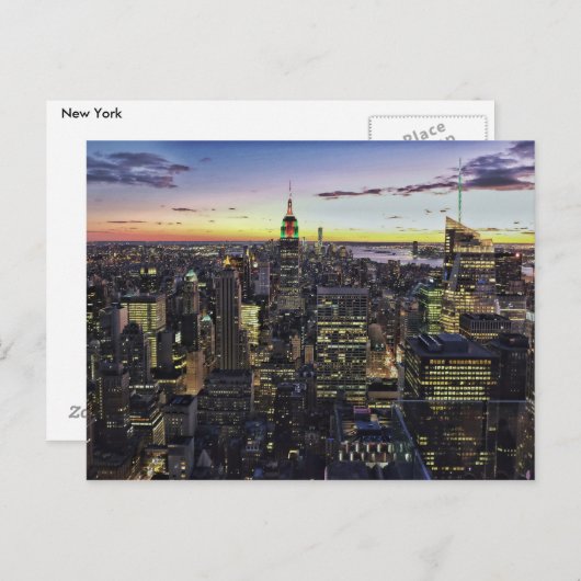 Briefkaart van New York (Voorkant / Achterkant)