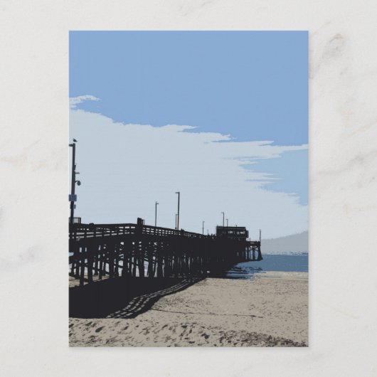 Briefkaart van Newport strand pier (Voorkant)