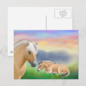Briefkaart van Noorse Fjord-paarden (Voorkant / Achterkant)