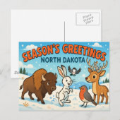 BRIEFKAART VAN NORTH DAKOTA (Voorkant / Achterkant)
